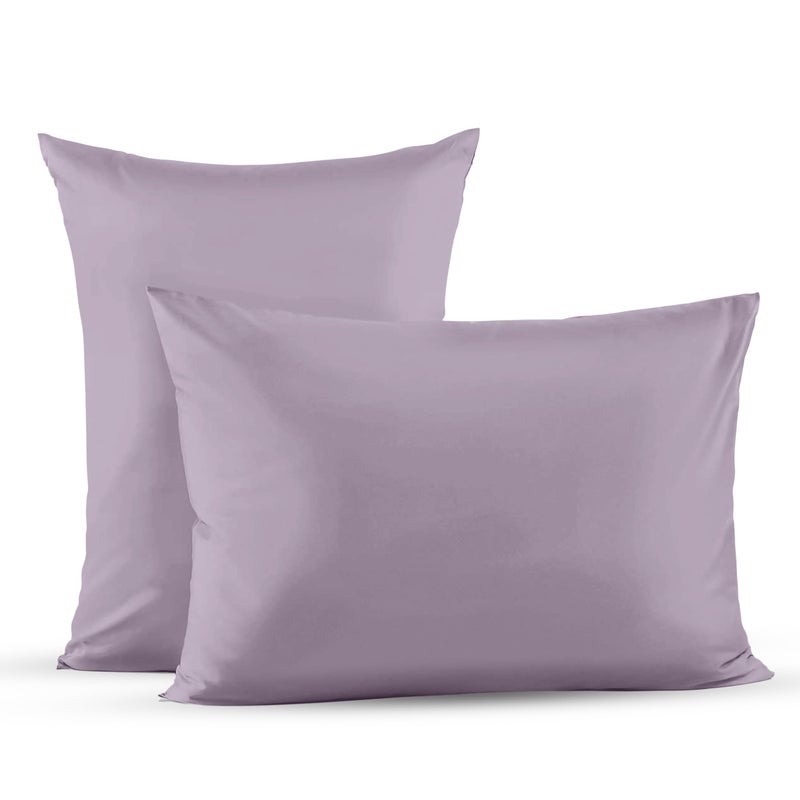 Superity Linen Pillow Cases Standard Size - Envelope Enclosure - 2 Pack - 100% Soft and Comfortable Premium Cotton - Lavender - Image 1
